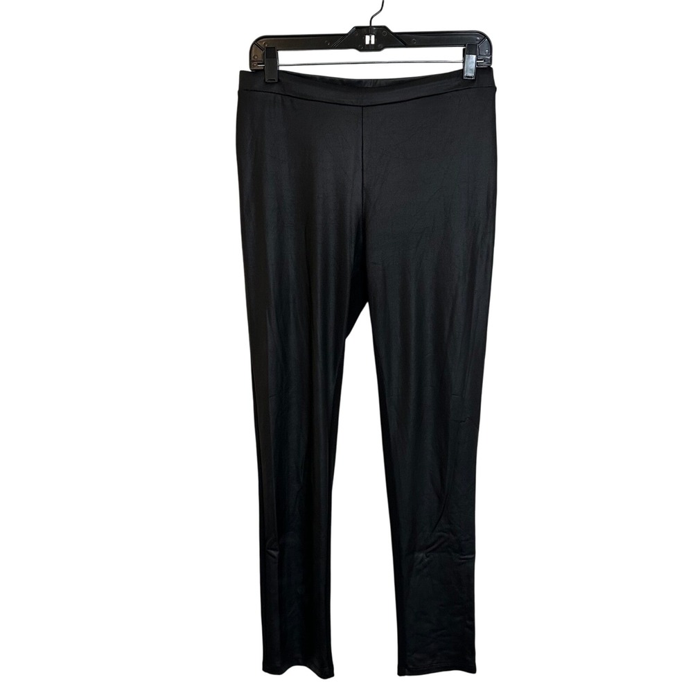 Clara Sun Woo Liquid Leather Leggings Size L Black Casual Travel Made in USA
